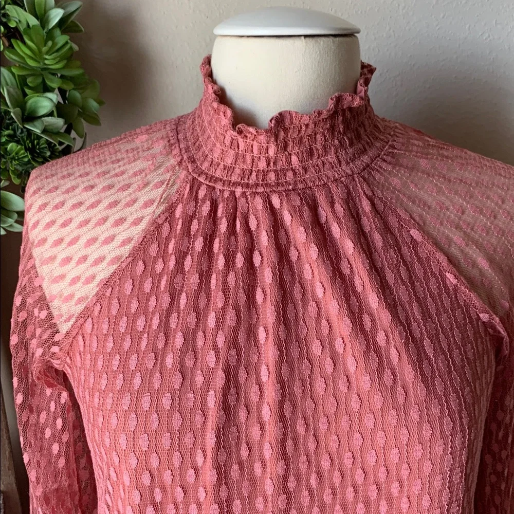 NWT | Nina Leonard shift dress | mock-neck | sheer long sleeve - Picture 2 of 7